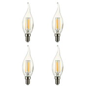 LED Dimmable Filament C35 Candle Bulb E14 Small Edison Screw 4W Pack of 4 Warm White
