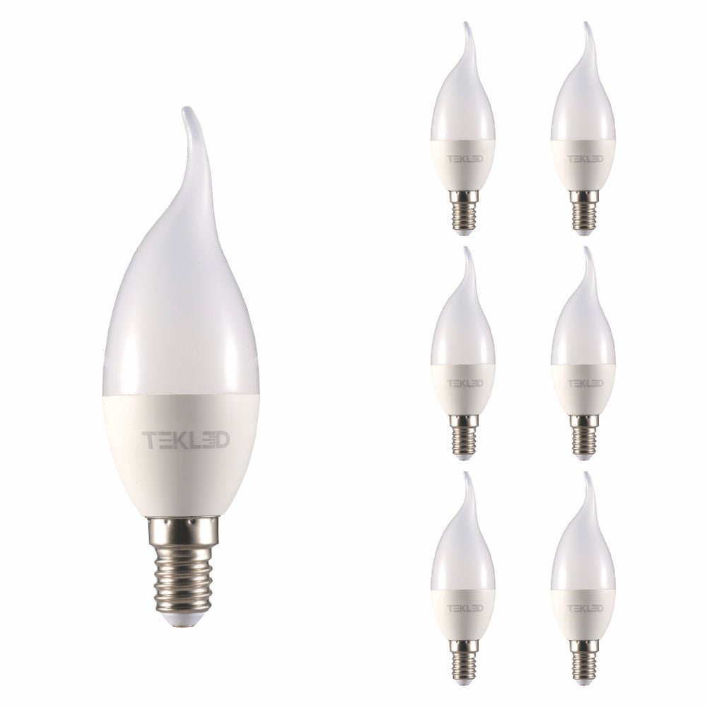 Main image of pisces led candle bulb c37 tail e14 small edison screw 6w 2700k warm white pack of 6