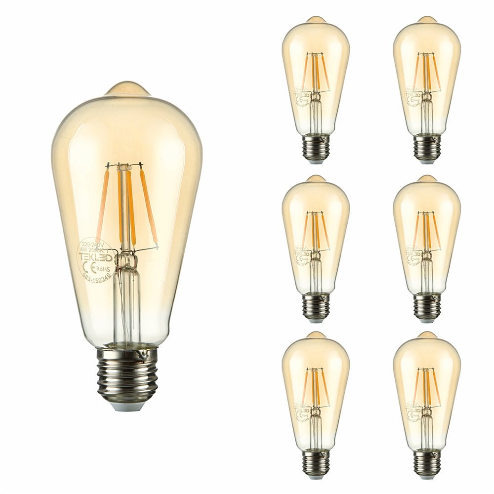 Led Filament Bulb Vintlux E27 4W T30 265lm 2200K Karu 300mm Tube Gold