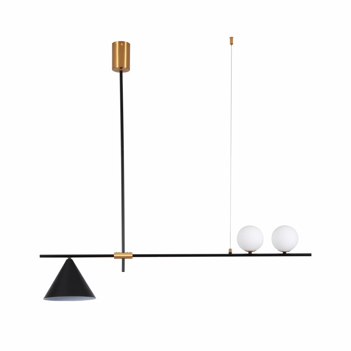 Main image of Nordic Modern Island Chandelier with 2xG9 and E27 Fittings Black Gold and White Finish | TEKLED 159-17492
