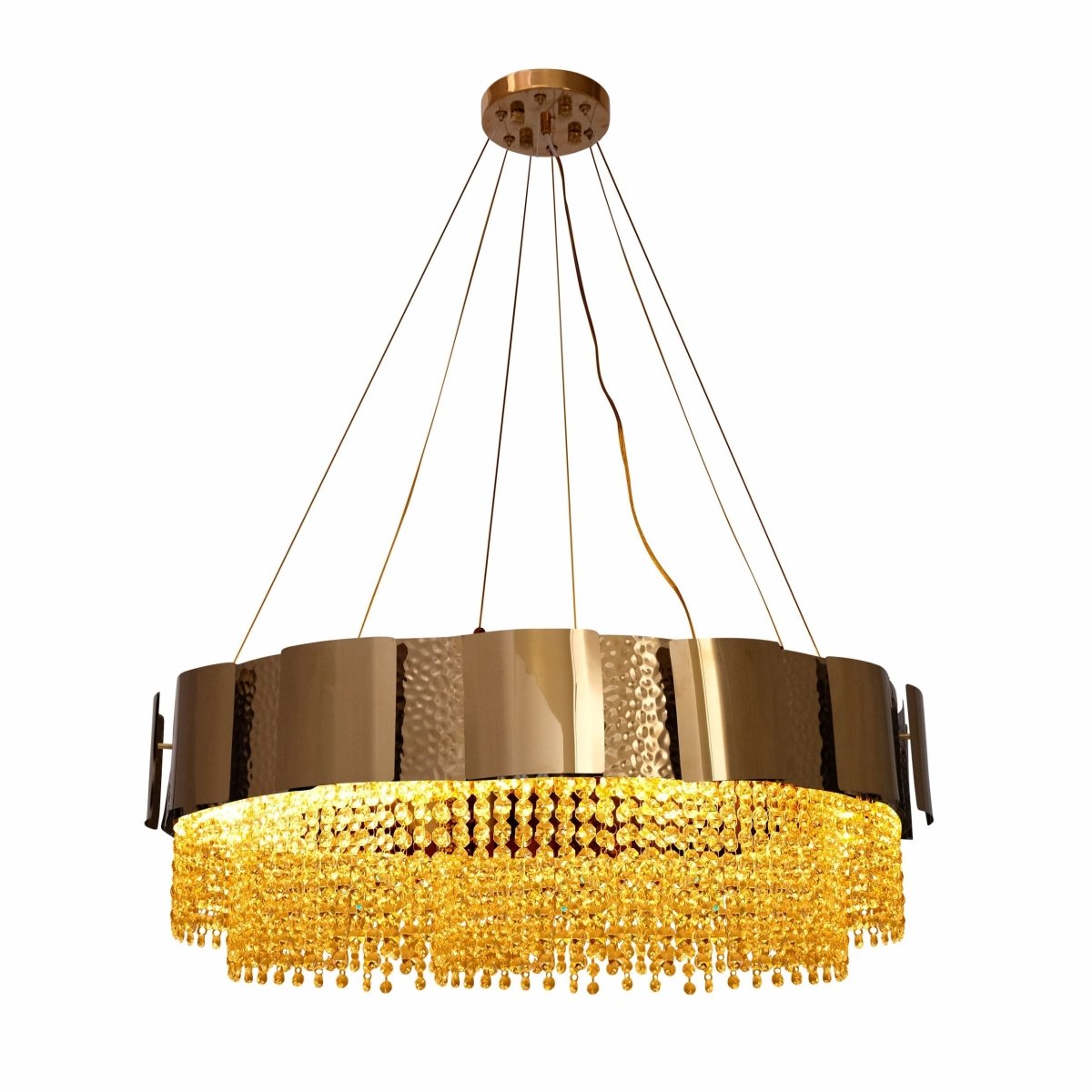 Main image of Octagon Crystal Gold Metal Chandelier D800 with 12xE14 Fitting | TEKLED 156-19578