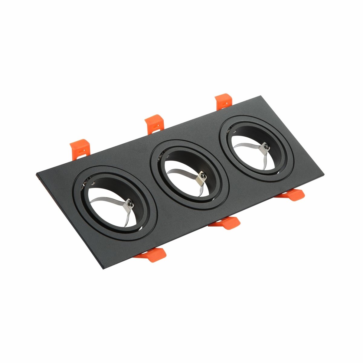 Main image of Rectangle Recessed Tilt Downlight Black with 3xGU10 Fitting | TEKLED 165-03894