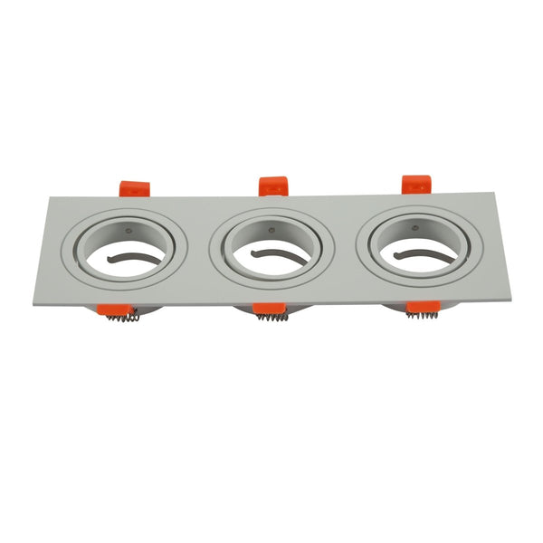 Main image of Rectangle Recessed Tilt Downlight White with 3xGU10 Fitting | TEKLED 165-03888