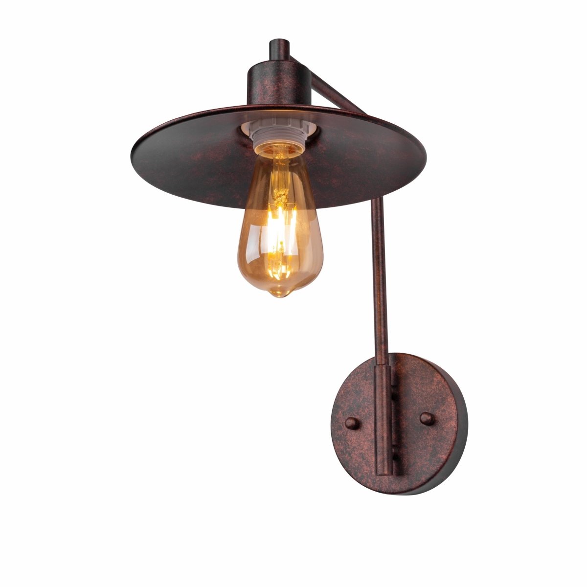 Main image of Red Bronze Metal Flat Wall Light with E27 Fitting | TEKLED 151-19640
