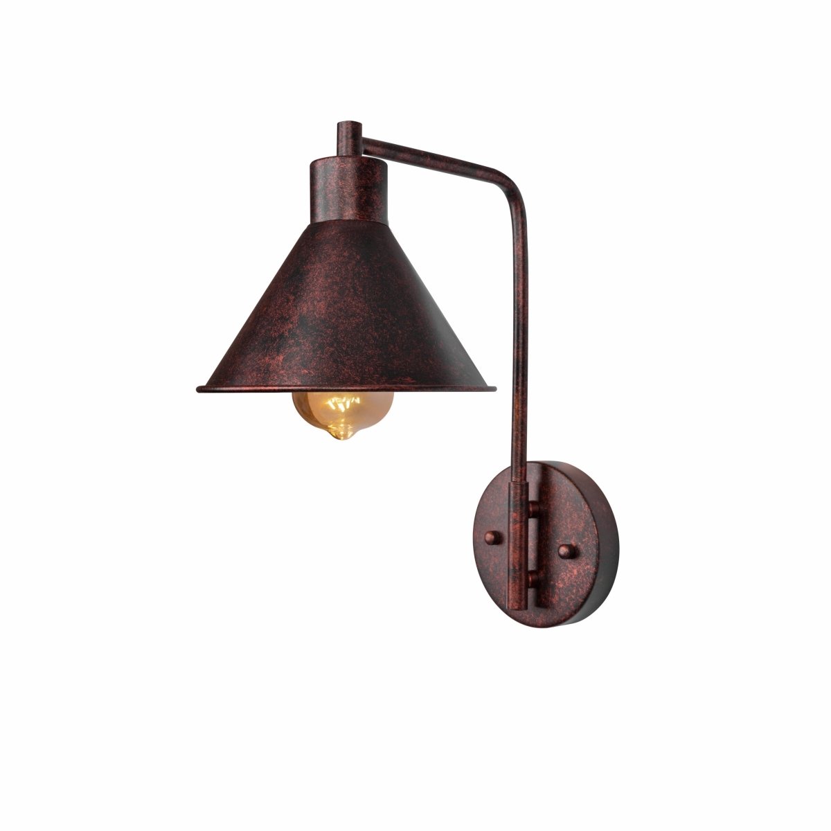 Main image of Red Bronze Metal Funnel Wall Light with E27 Fitting | TEKLED 151-19638