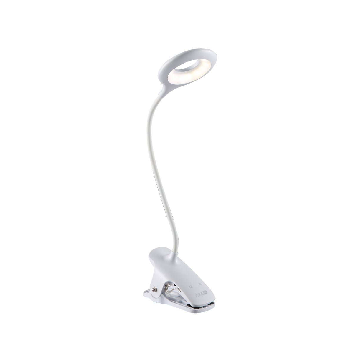 Main image of Ringo White Rechargable Clip on Reading Desk Light Dimmable and Colour Modes | TEKLED 130-03620