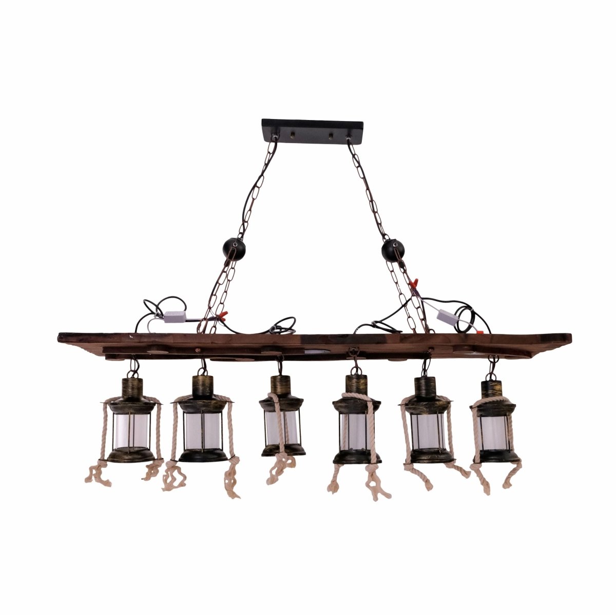 Main image of Sailor Wood Board Marine Island Chandelier with 6xE27 Lamp and 3 LED Light | TEKLED 150-18101