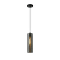 Main image of Silver Reeded Cylinder Glass Pendant Light with E27 Fitting | TEKLED 158-19740