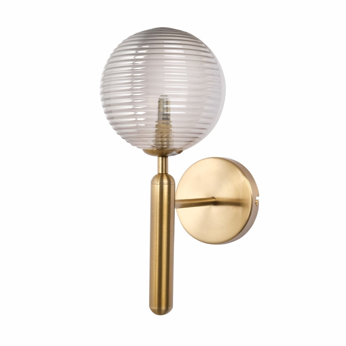 Main image of Striped Glass Gold Metal Wall Light with G9 Fitting | TEKLED 151-19722