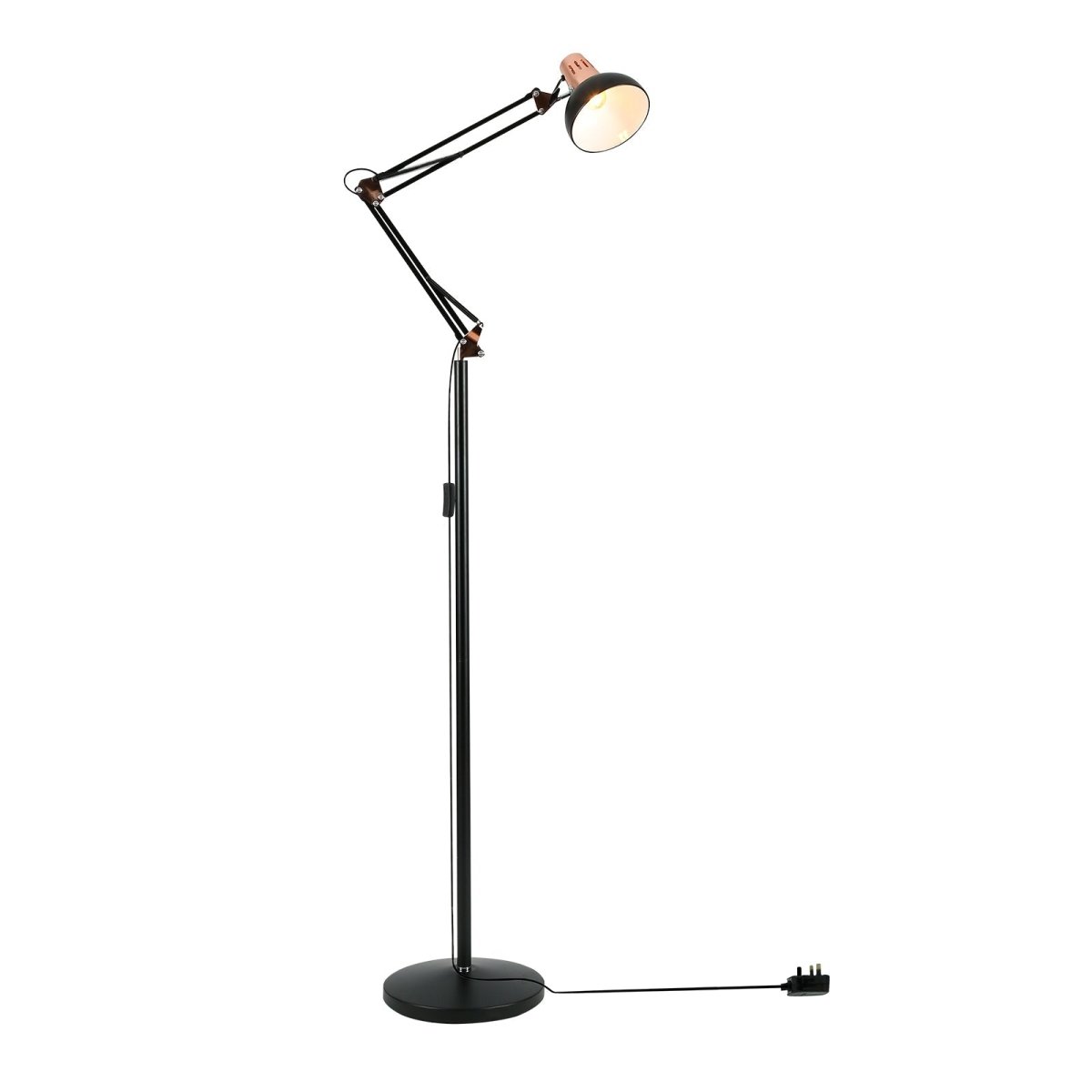 Main image of Swing Arm Architect Model Floor Lamp E27 Black and Copper | TEKLED 130-03349