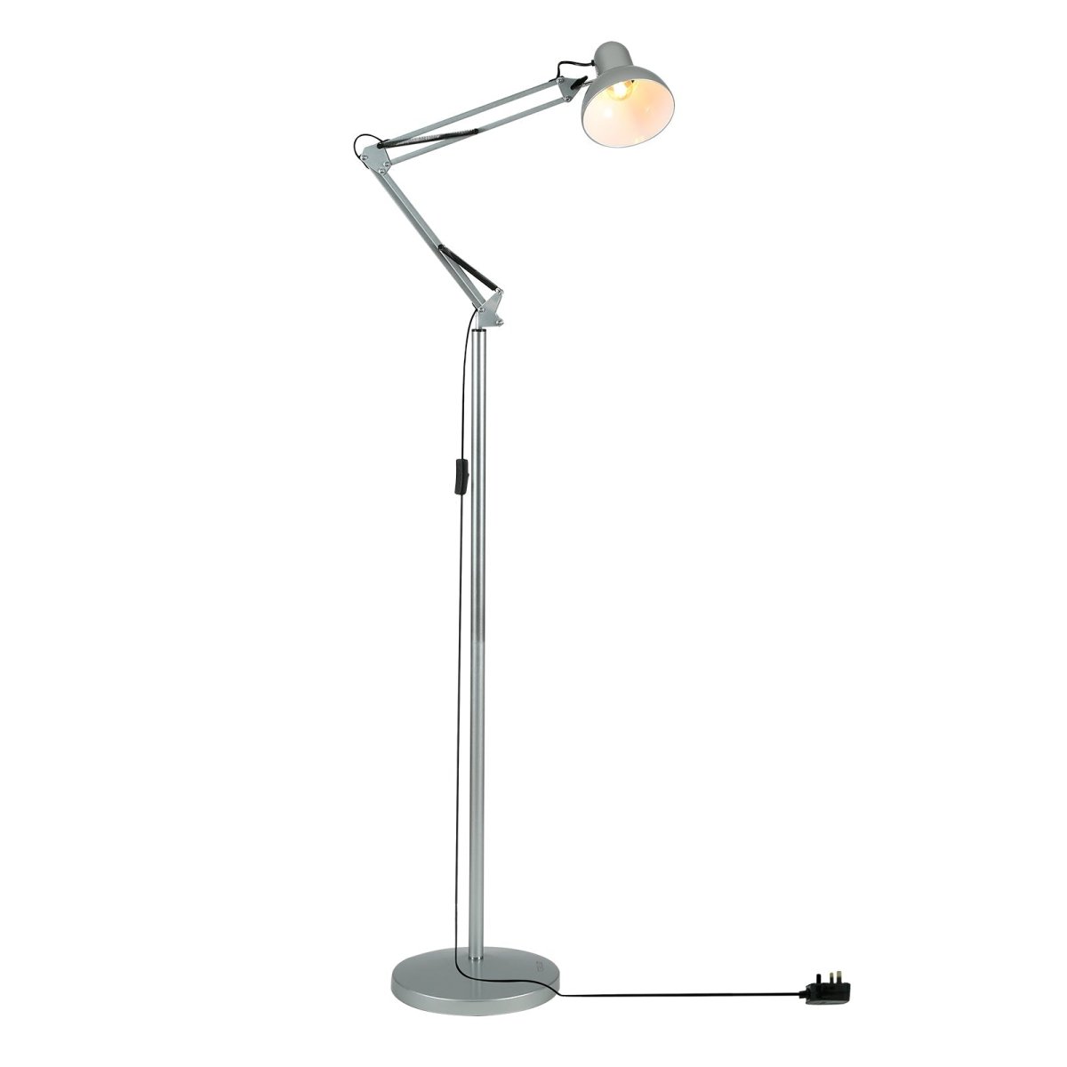 Main image of Swing Arm Architect Model Floor Lamp E27 Silver | TEKLED 130-03355