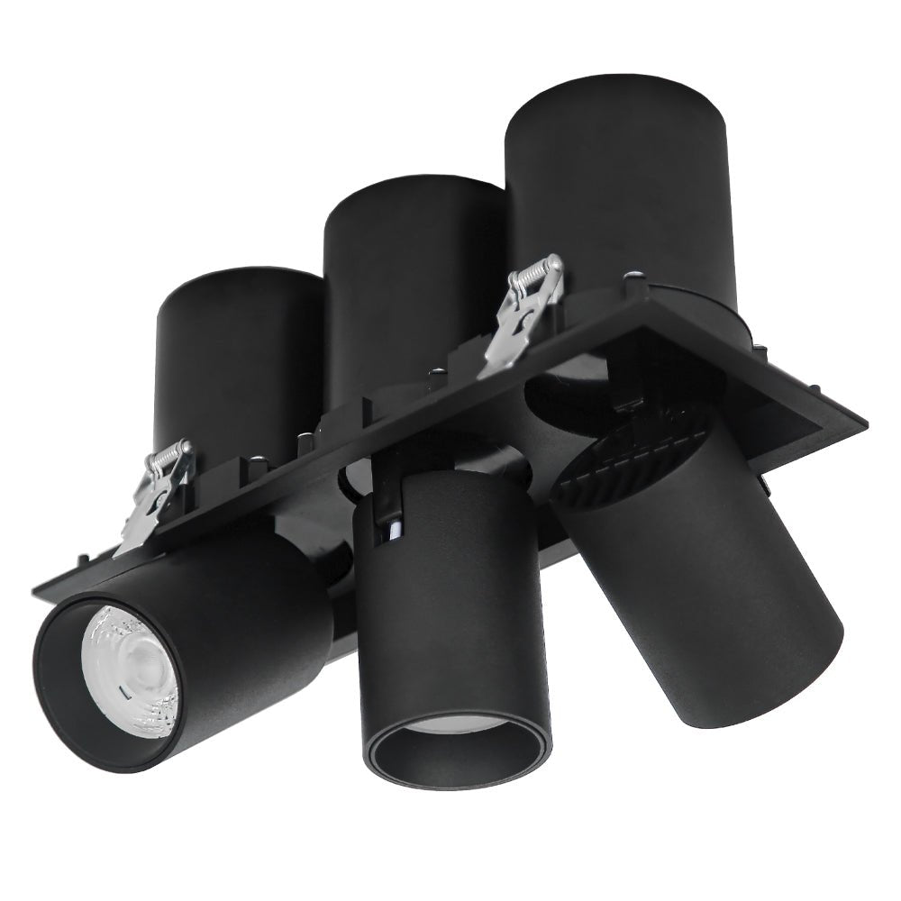 Main image of Telescopic Swivel Adjustable In-Out LED Downlight 3X10W Cool White 4000K Black | TEKLED 165-03948