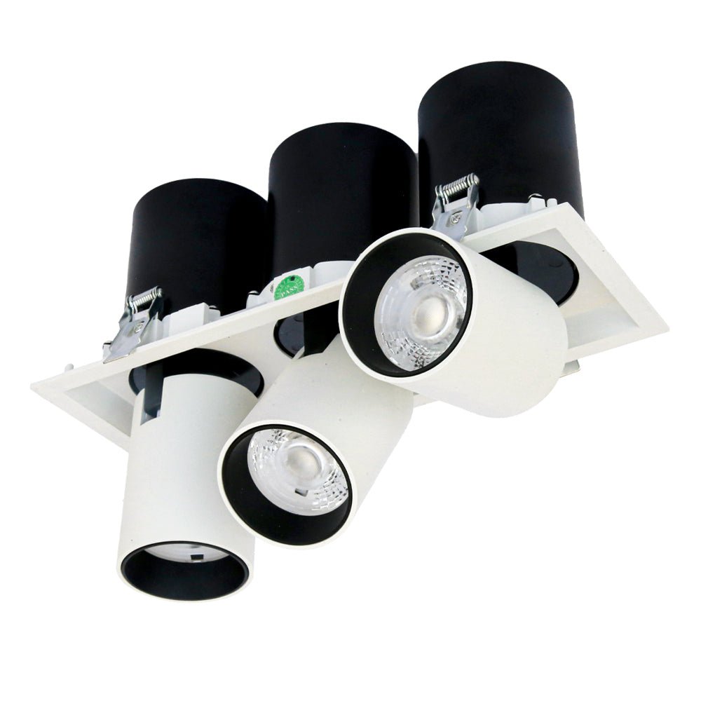 Main image of Telescopic Swivel Adjustable In-Out LED Downlight 3X10W Cool White 4000K White | TEKLED 165-03946
