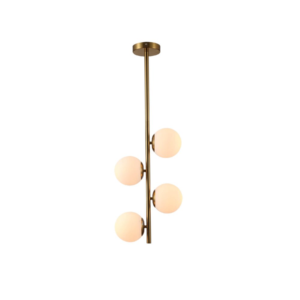Main image of Vertical Opal Globes Gold Metal Body Ceiling light with 4xE27 Fittings | TEKLED 156-19512