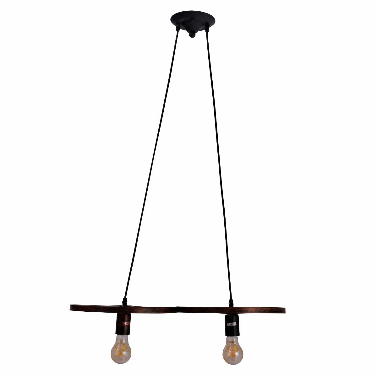 Main image of Vintage Industrial Wagon Wheel Pendant Light with 2xE27 Fitting | TEKLED 158-17890