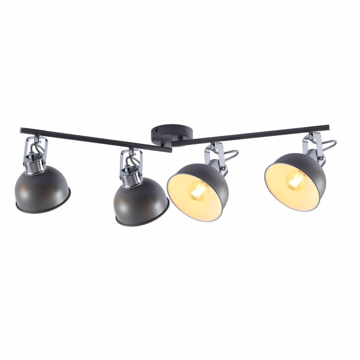 Main image of Wall and Ceiling Light Dome Chrome and Grey on Rod and Puck Rose 4xE14 | TEKLED 159-17786