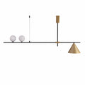 Main image of White Globe Glass and Gold Funnel Pendant Chandelier Light with 2xG9 and E27 Fitting | TEKLED 159-17566