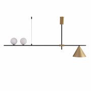 Main image of White Globe Glass and Gold Funnel Pendant Chandelier Light with 2xG9 and E27 Fitting | TEKLED 159-17566