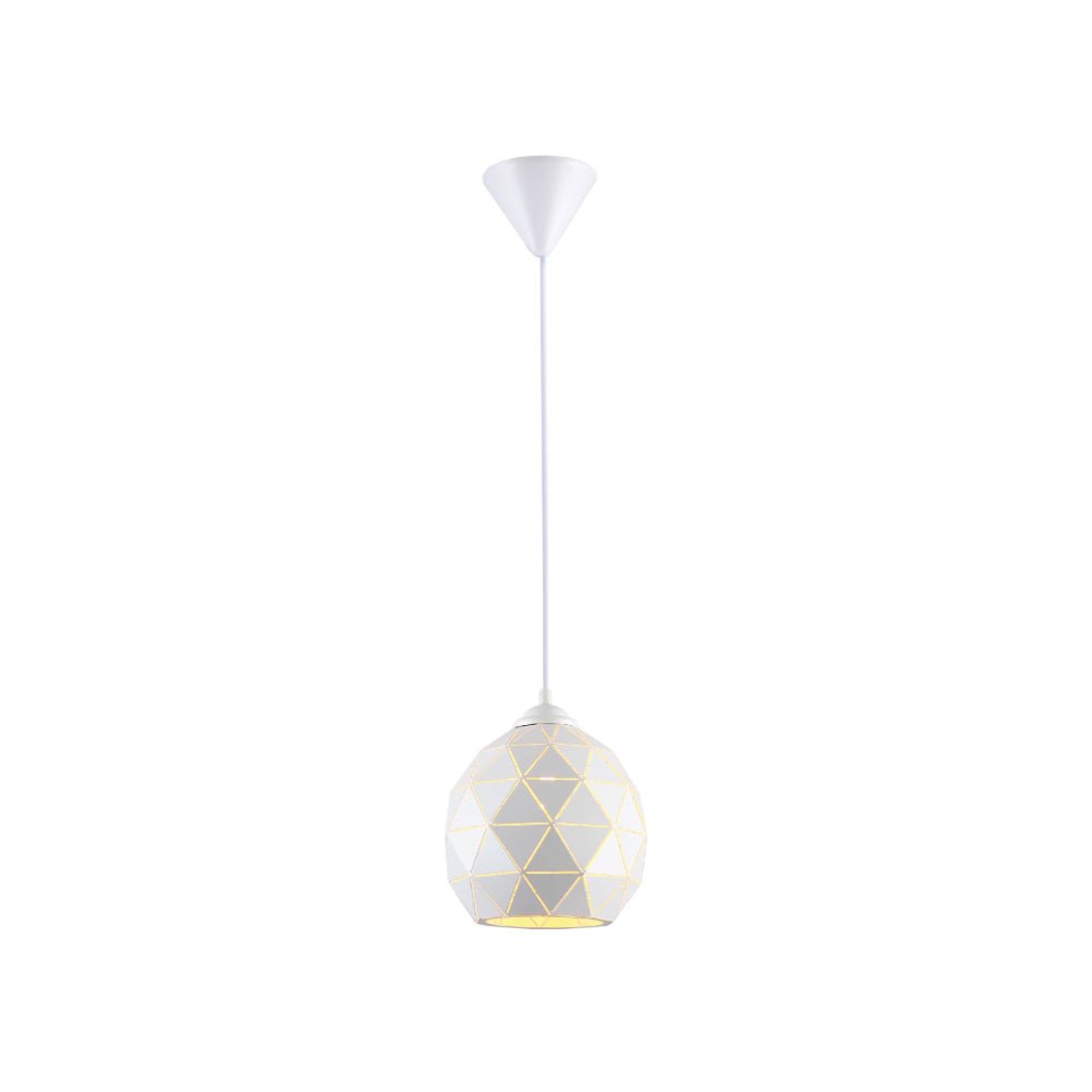 Main image of White Metal Laser Cut Dome Pendant Ceiling Light Small with E27 | TEKLED 158-19718