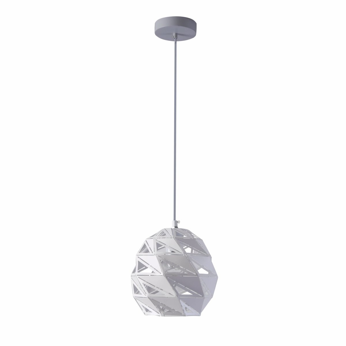 Main image of White Metal Laser Cut Globe Pendant Light Small with E27 Fitting | TEKLED 150-18269