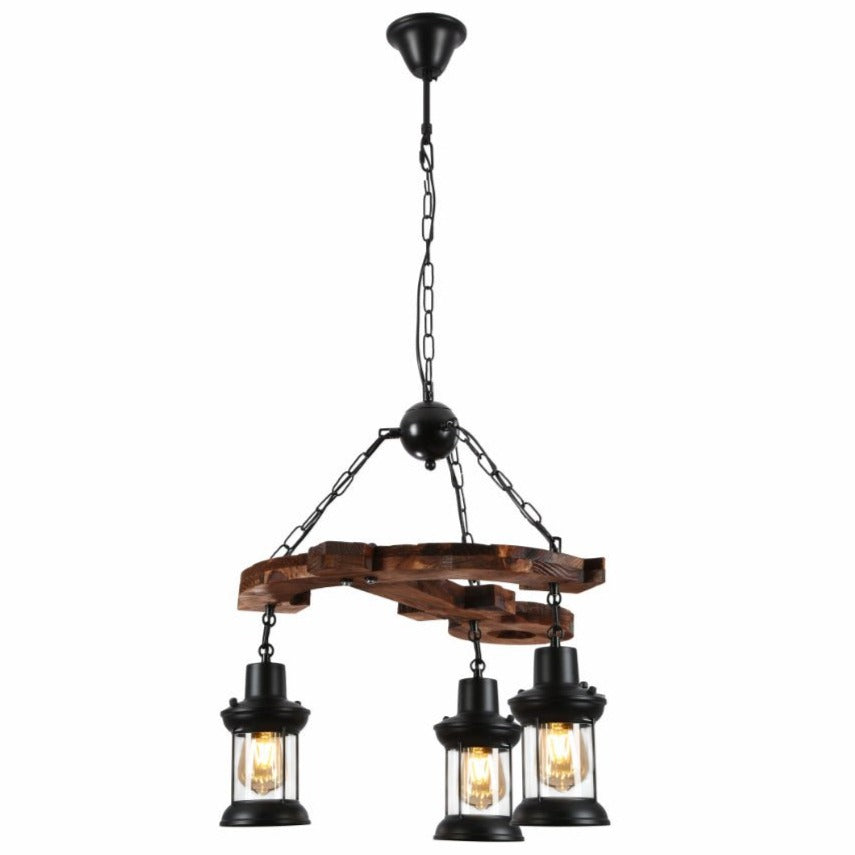 Main image of Wood Anchor Marine Lamp Nautical Ceiling Light with 3xE27 Fittings | TEKLED 158-17674