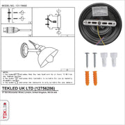 User manual for Black Metal Hinged Dome Wall Light with E27 Fitting