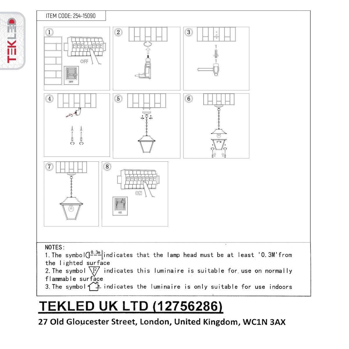 User manual for Pendant Ceiling Lamp Matt Black Clear Glass E27