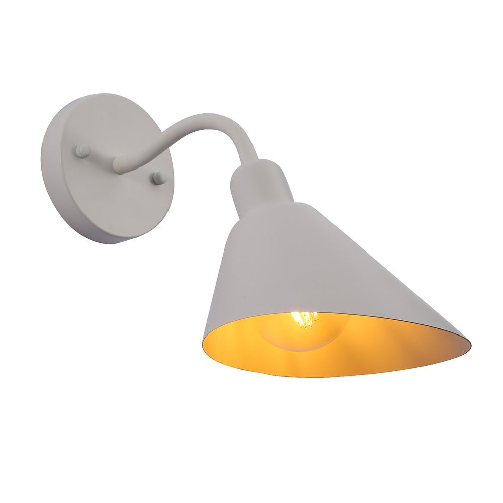 Main image of Matte White Cone Wall Light with E27 Fitting