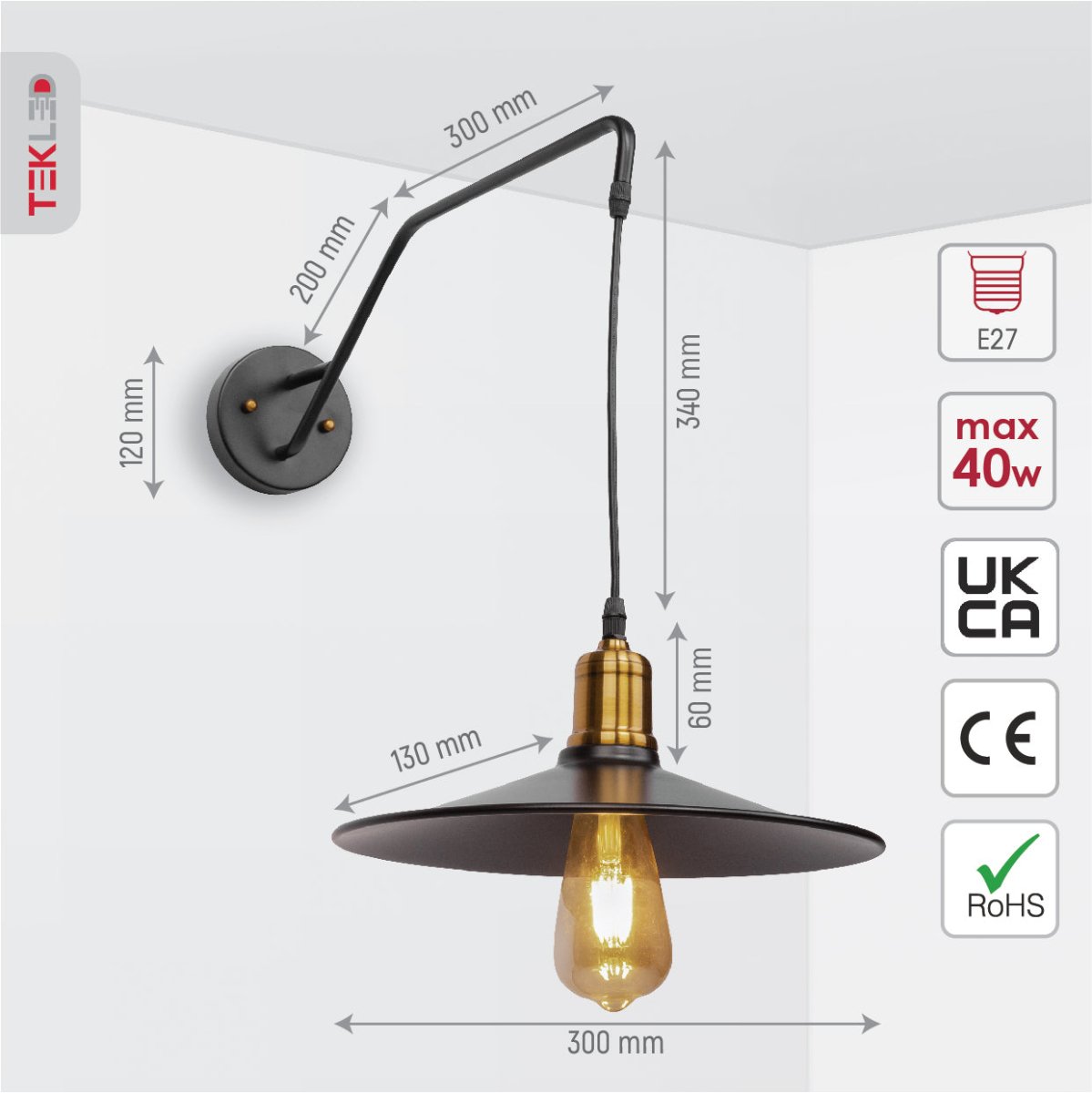 Retractable deals wall light