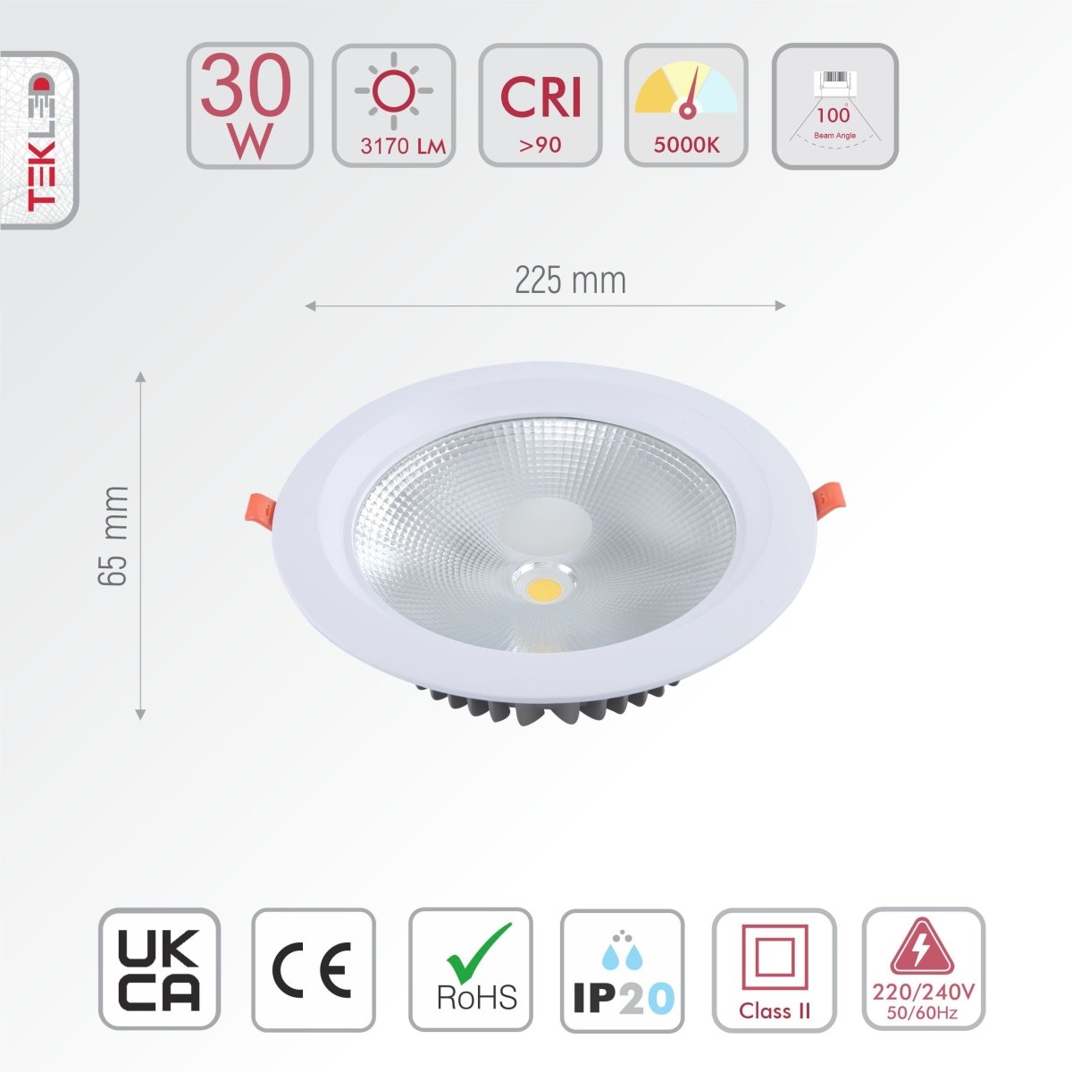 Downlight led on sale 225 mm