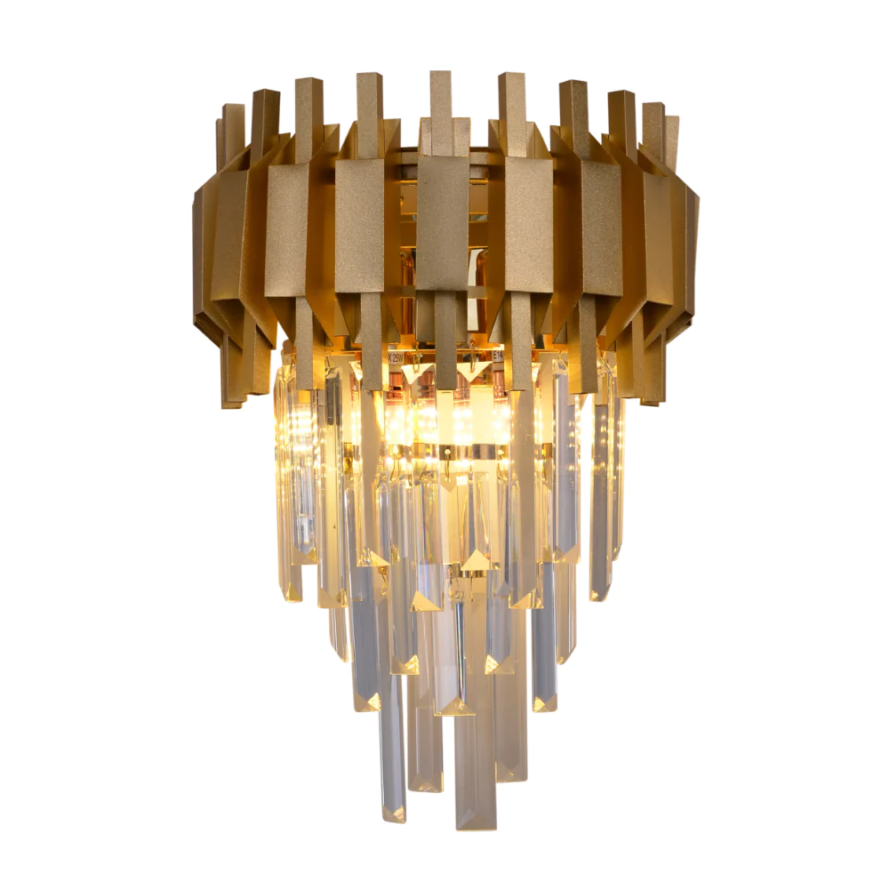 Main image of Metropolitan Square Beam Design 3 Tiered Crystal Wall Sconce Light | TEKLED 151-19916