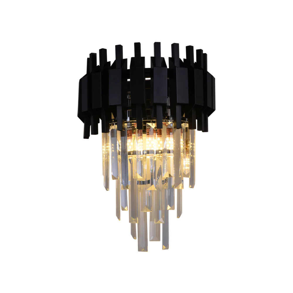 Main image of Metropolitan Square Beam Design 3 Tiered Crystal Wall Sconce Light | TEKLED 151-19936