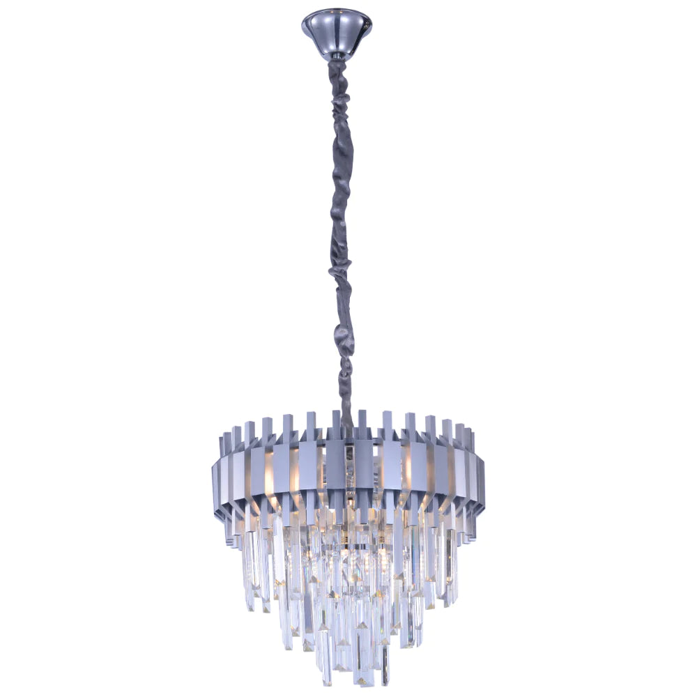 Main image of Metropolitan Square Beam Design Tiered Crystal Modern Chandelier Ceiling Light | TEKLED 159-18034