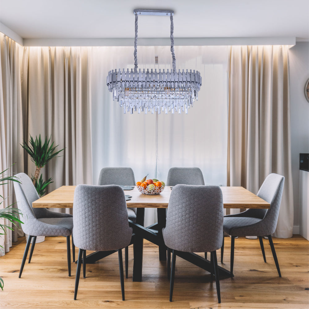 Metropolitan Square Beam Crystal Chandelier Tiered Ceiling Light