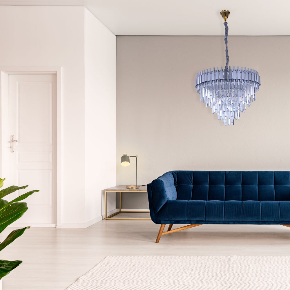 Metropolitan Square Beam Crystal Chandelier - Tiered Ceiling Light TEKLED