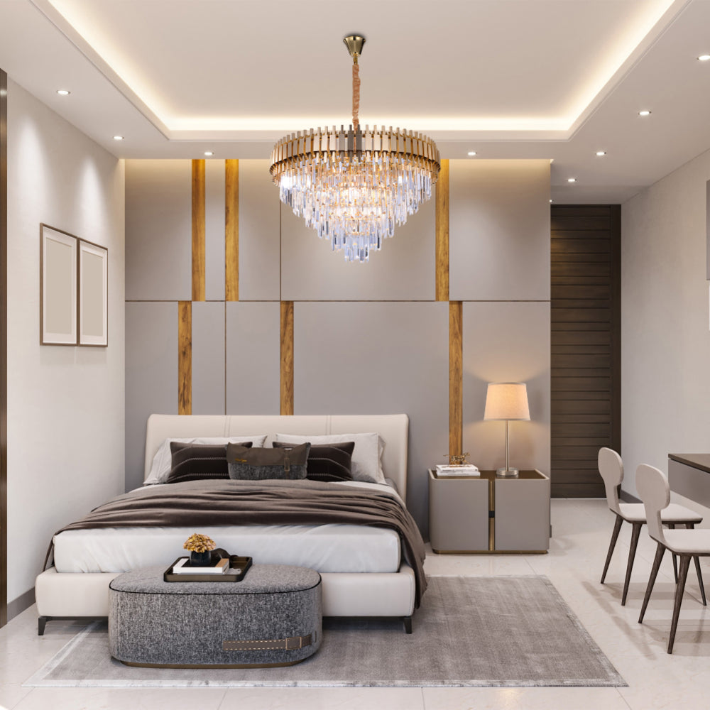 Metropolitan Square Beam Crystal Chandelier - Tiered Ceiling Light TEKLED