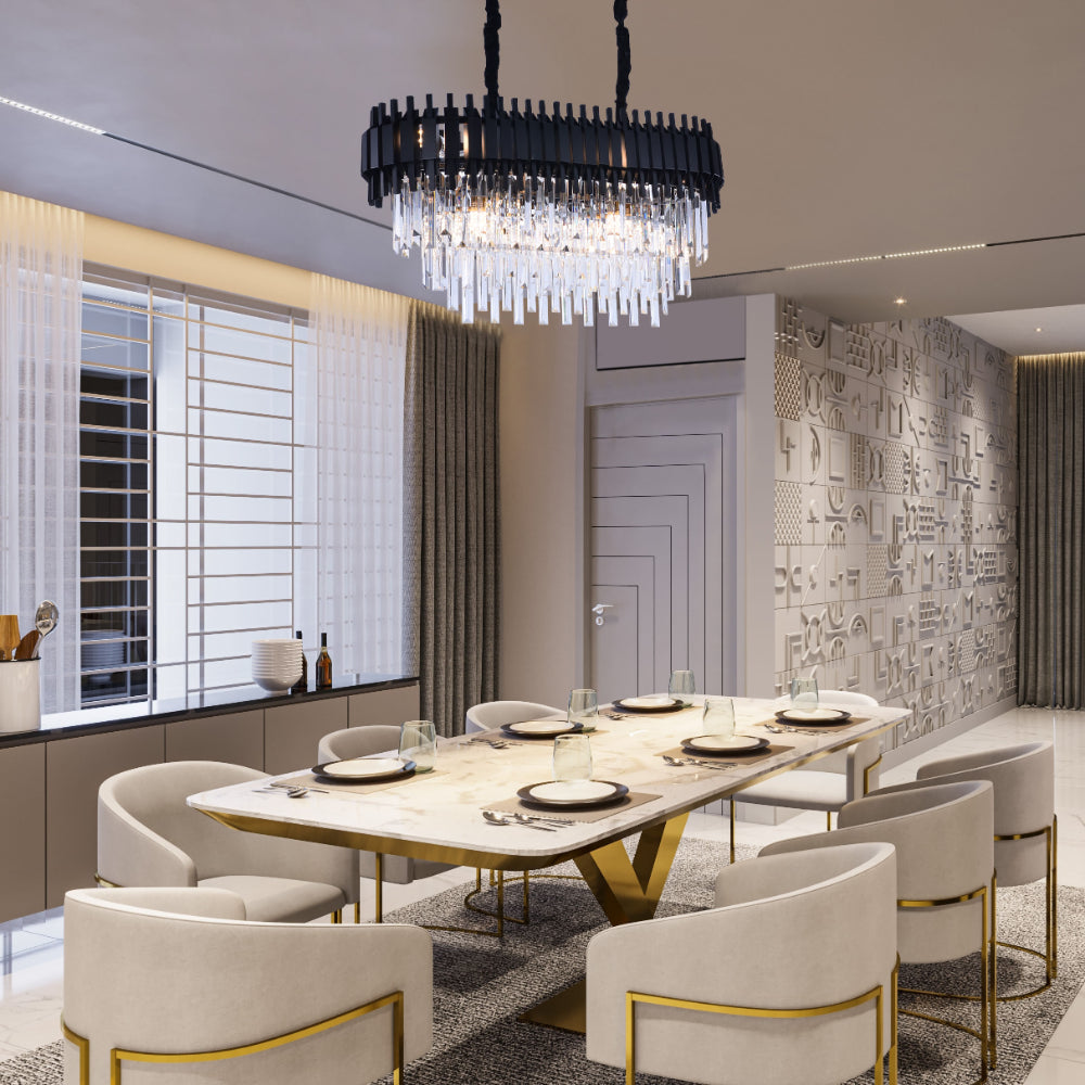 Metropolitan Square Beam Crystal Chandelier - Tiered Ceiling Light TEKLED