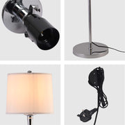 Close up of Mid-century Floor Lamp Nickel Flaxen | TEKLED 130-03520