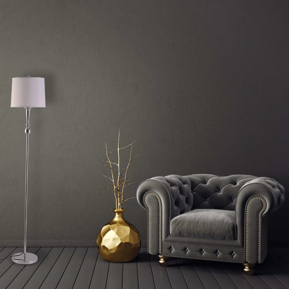 Interior use of Mid-century Floor Lamp Nickel Flaxen | TEKLED 130-03520