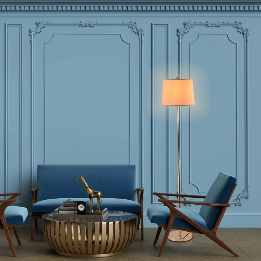 Interior use of Minimalist Floor Lamp Rose Gold Flaxen | TEKLED 130-03518