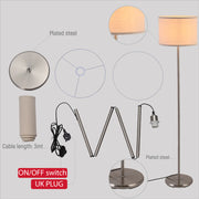Details of Minmalist Floor Lamp Nickel Flaxen | TEKLED 130-03524