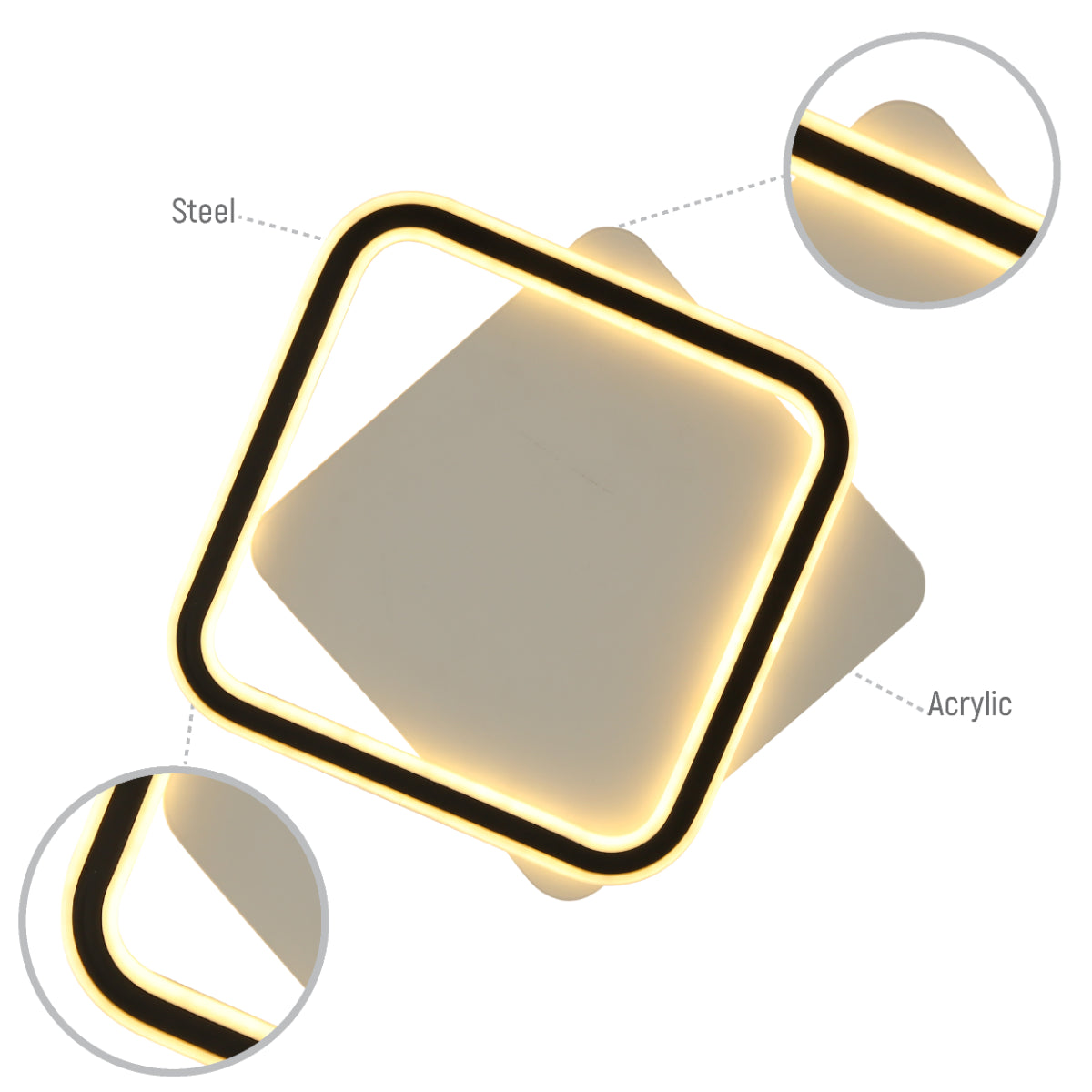 Lighting properties of Modern Asymmetric LED Flush Ceiling Light 159-18103