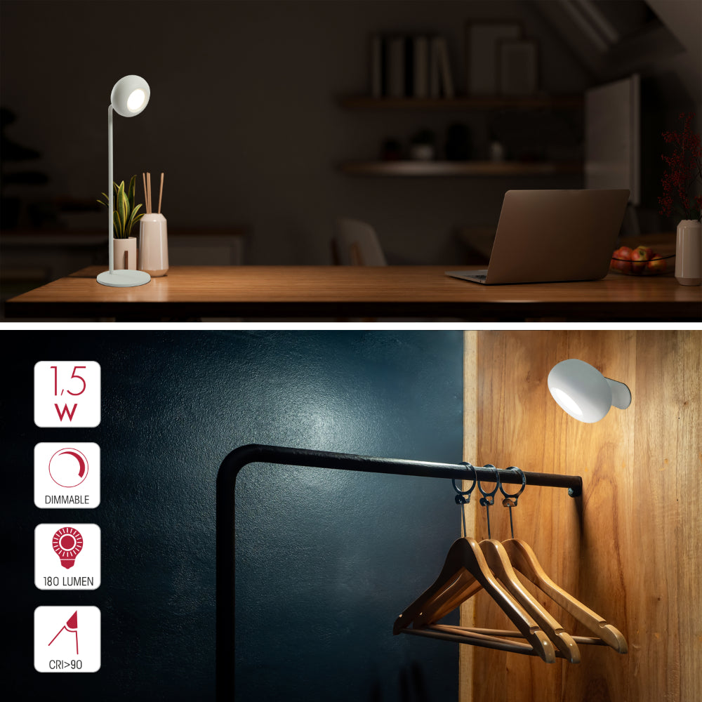 Interior application of Modern Minimalist Bedside Detachable LED Desk Lamp Rechargeable Portable White TEKLED | TEKLED 130-03755
