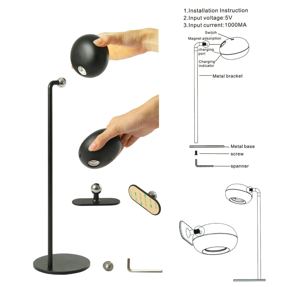 User manual for Modern Minimalist Bedside Detachable LED Desk Lamp Rechargeable Portable White TEKLED | TEKLED 130-03756