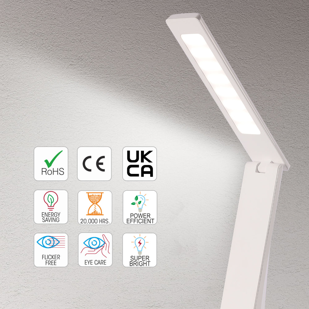 Close up of Modern Minimalist Bedside Folding LED Desk Lamp | TEKLED 130-03754