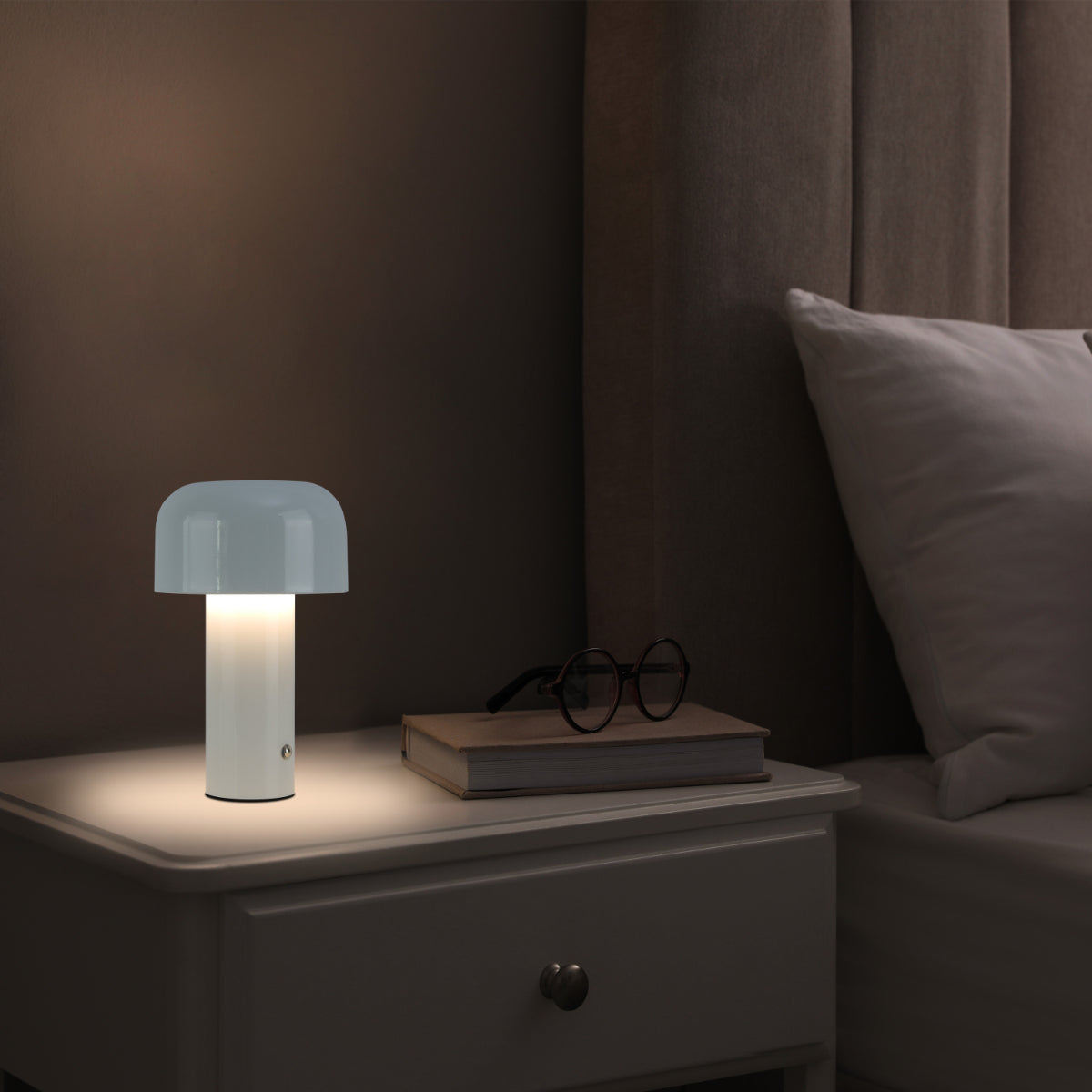 Modern Mushroom Rechargeable LED Table Lamp 130-03738 in play