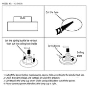 Technical specs of Modern Recessed GU10 Fixed Downlight with Low UGR Aluminium Design 143-04034