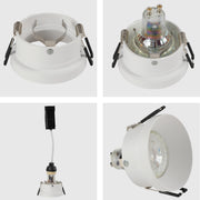 Close shots of Modern Recessed GU10 Fixed Downlight with Low UGR Aluminium Design 143-04035