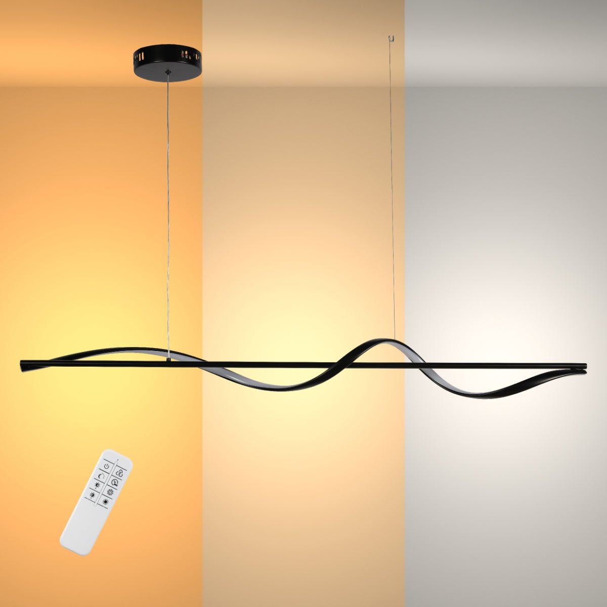 Main image of Modern Sleek Infinity Wave LED Pendant Light 159-18120