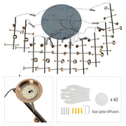 Lighting properties of Modern Spacious Chandelier Ceiling Light Gold  159-18156